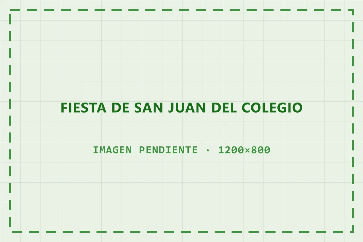 Flyer de la fiesta de San Juan del Colegio, con la fecha y el horario